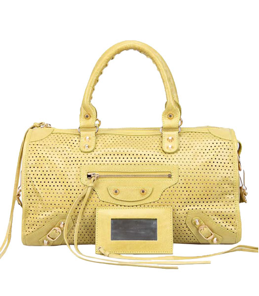 Balenciaga Twiggy Maxi Bag Satchel In Giallo importato Olio Cera Le